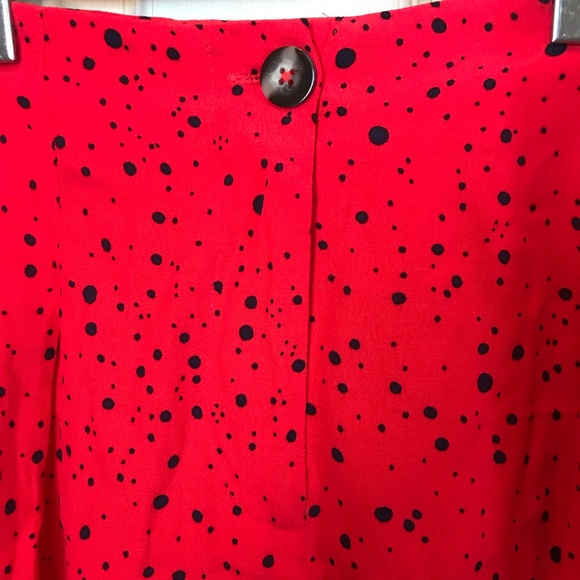 Zara red black spotted high waisted loose shorts xs NWT - Picture 2 of 7